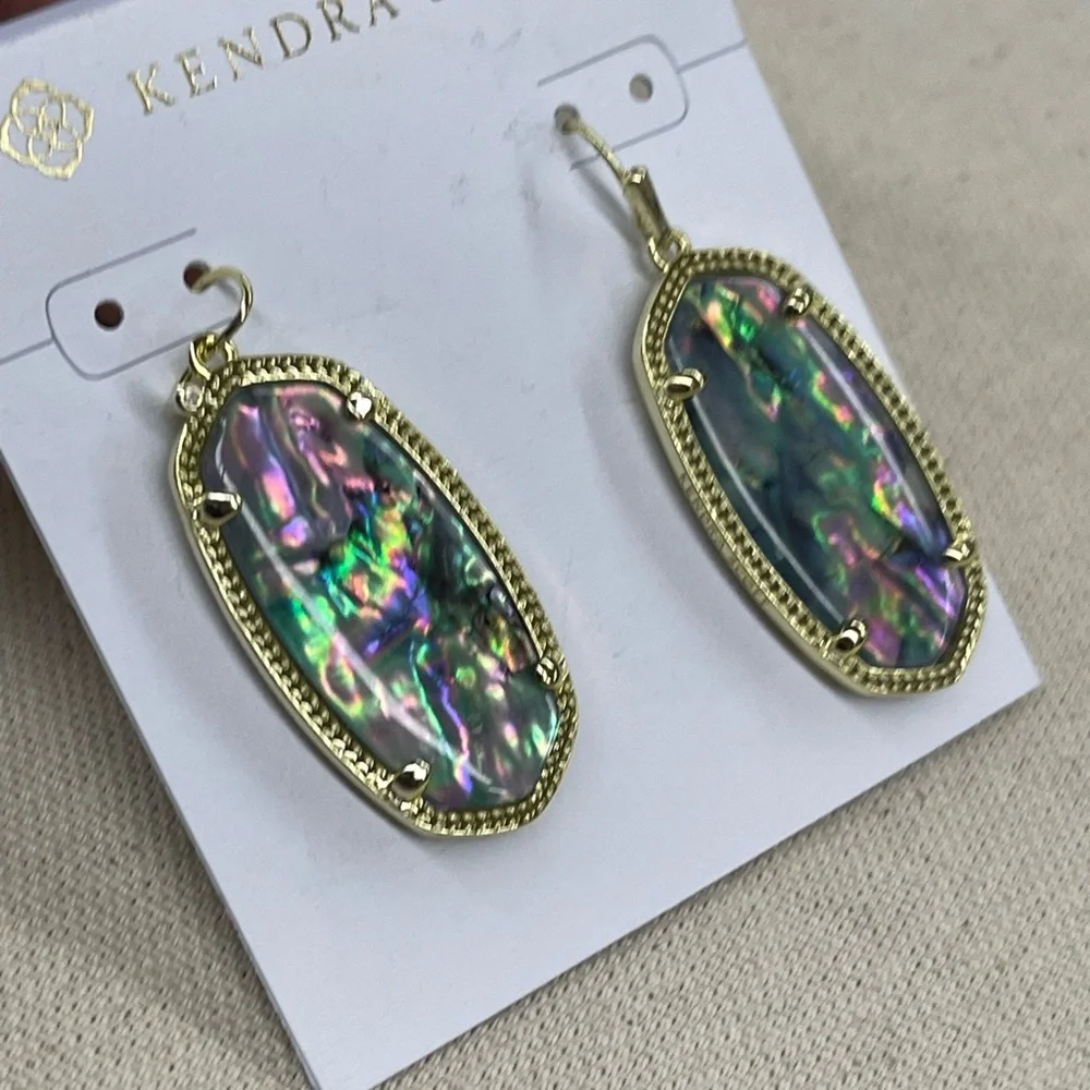 NWT Kendra Scott Elle Abalone Shell Earrings - Picture 4 of 9